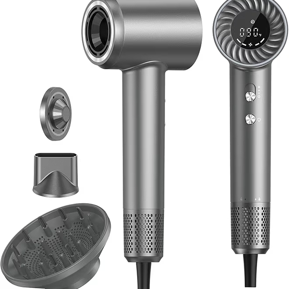 Other - Silver Hair Dryer with Attachments